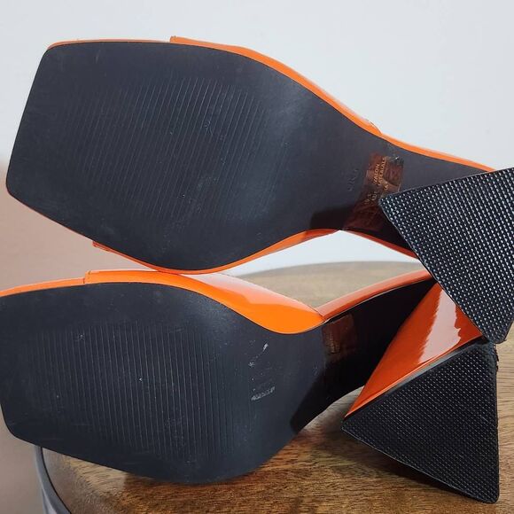 Ego Orange Open-Toe Heels Size 7 Ego Modern Orange Heels - Picture 6 of 10